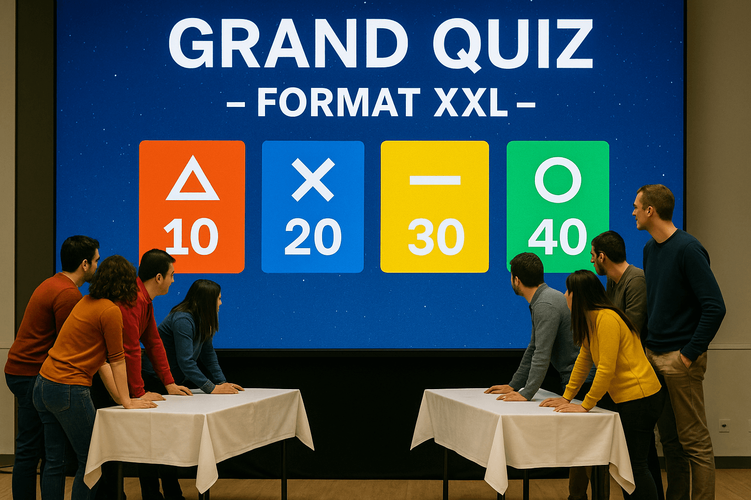 Grand quizz XXL pour team building indoor à Grenoble