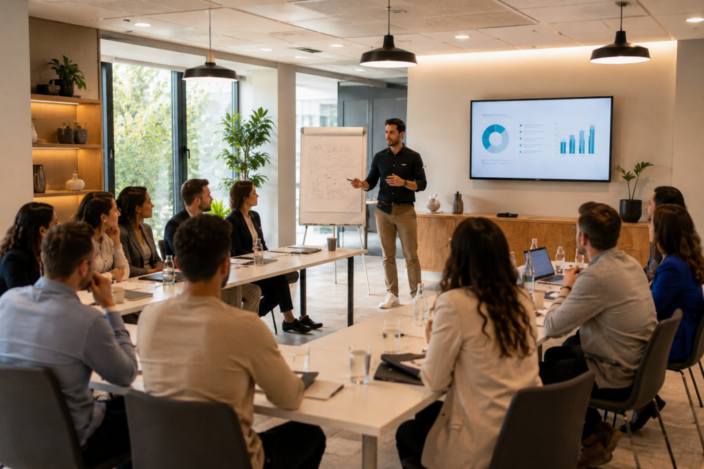 séminaire indoor dans les Alpes